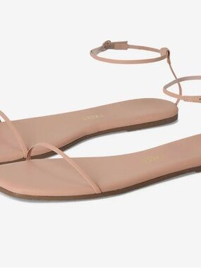 TKEES Nude Blush Ankle-Strap Flat Sandals